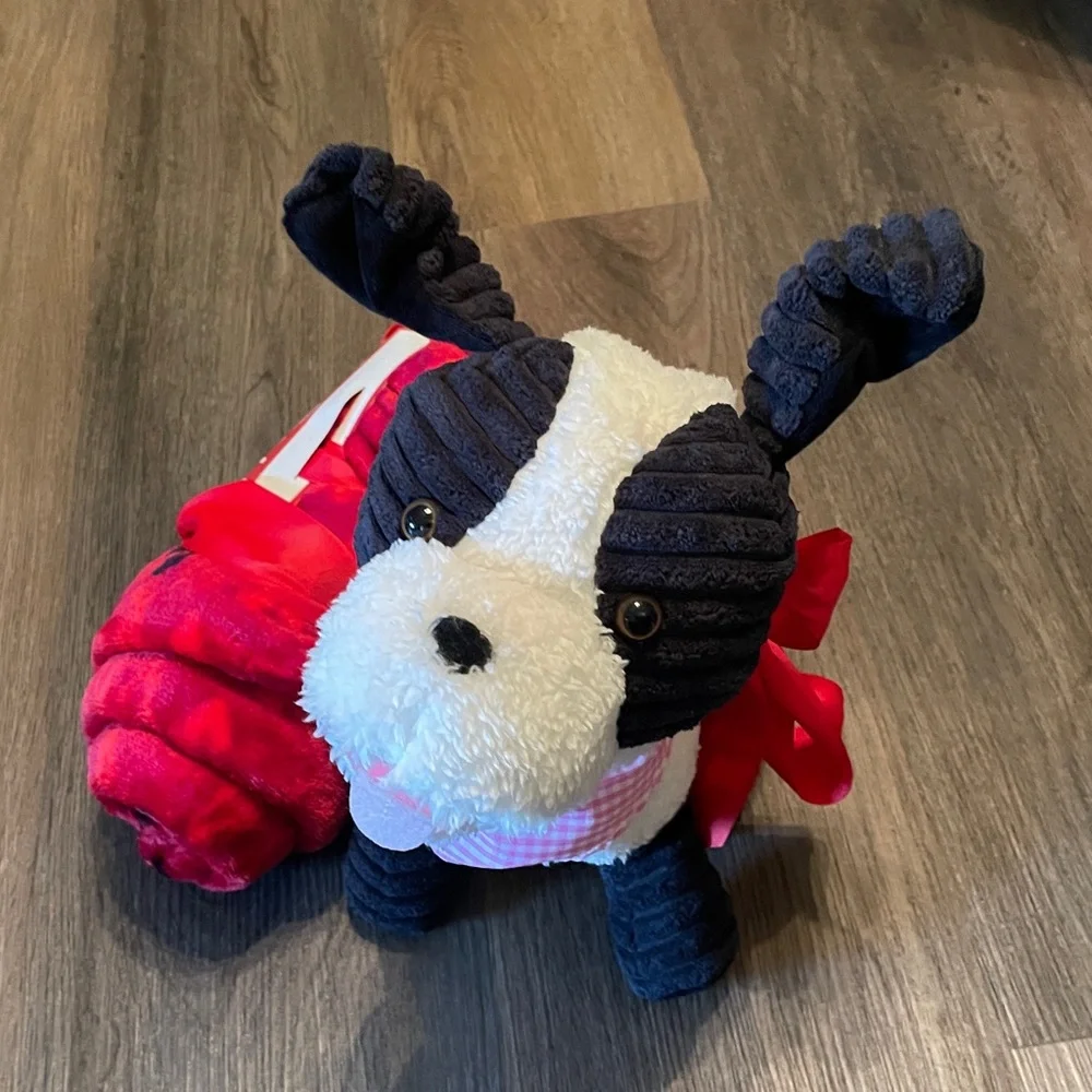 Puppy with throw two piece set NWT